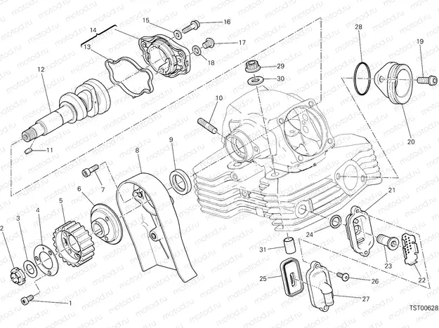 VERTICAL CYLINDER HEAD - TIMING [MOD:SCR800DK]