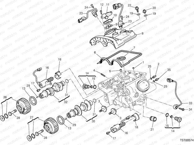 VERTICAL CYLINDER HEAD - TIMING [MOD:XDVLTOP]