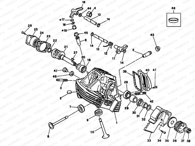 VERTICAL CYLINDER HEAD » VALVE DRIVE