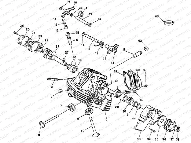 VERTICAL CYLINDER HEAD » VALVE DRIVE