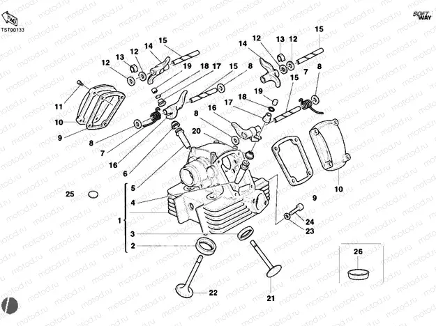 VERTICAL CYLINDER HEAD » VALVE DRIVE