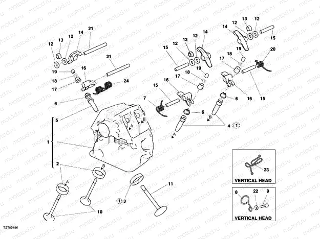 VERTICAL CYLINDER HEAD » VALVE DRIVE
