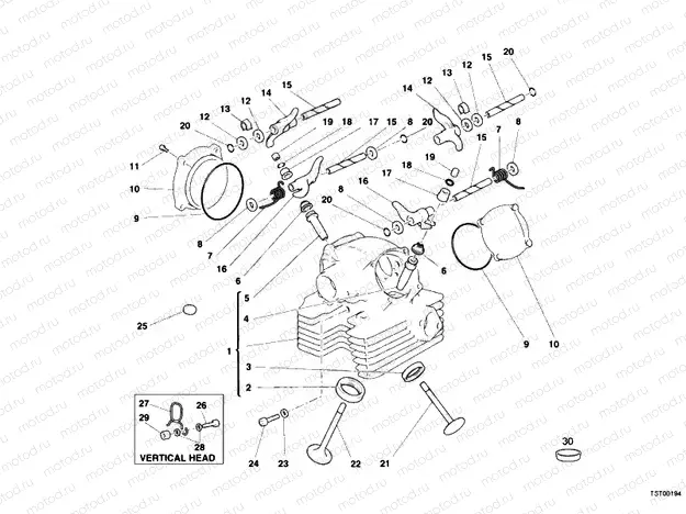 VERTICAL CYLINDER HEAD » VALVE DRIVE
