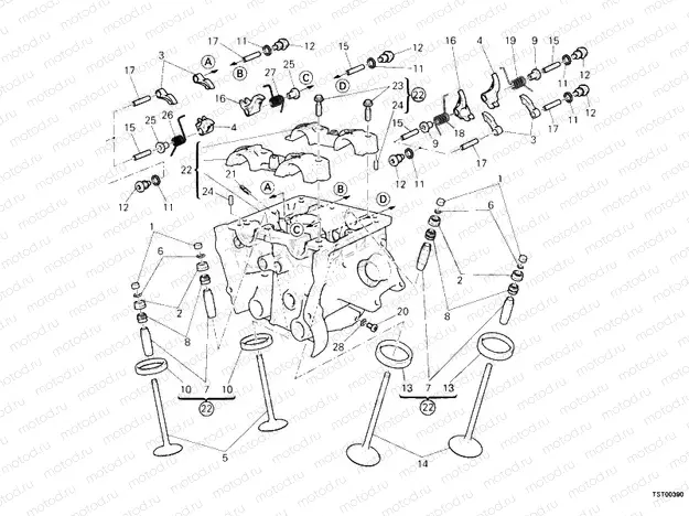 VERTICAL CYLINDER HEAD » VALVE DRIVE