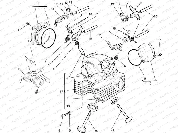 VERTICAL CYLINDER HEAD » VALVE DRIVE