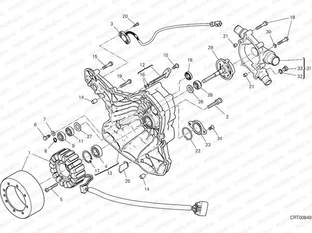 WATER PUMP-ALTR-SIDE CRNKCSE COVER [MOD:M821STEA]