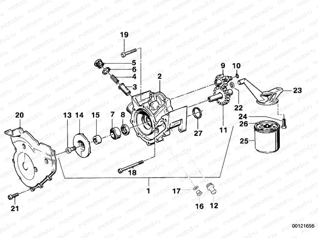 Waterpump/oilpump - oil filter