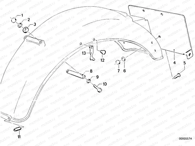 Wheel cover, rear, mounting parts