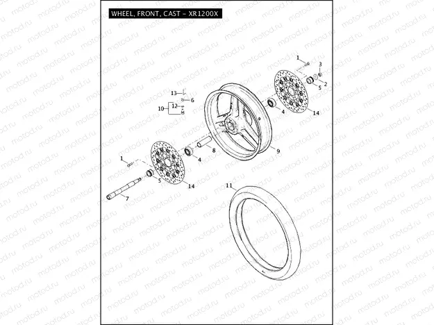 WHEEL, FRONT, CAST - XR1200X