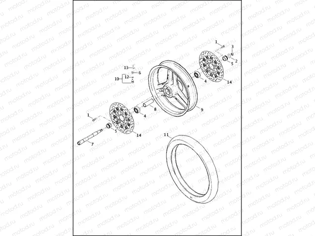 WHEEL, FRONT, CAST - XR1200X