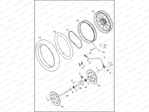 WHEEL, FRONT, LACED