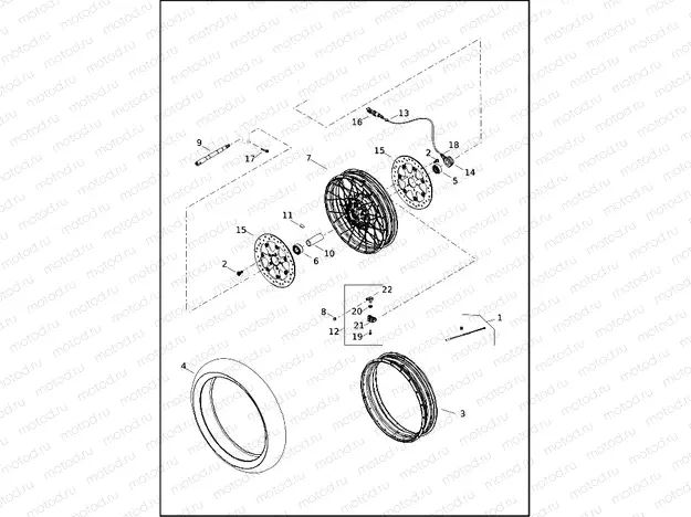 WHEEL, FRONT, LACED