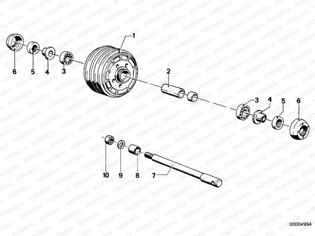Wheel hub mounting parts front