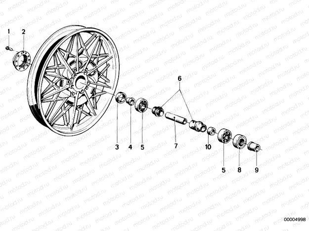 Wheel hub mounting parts rear