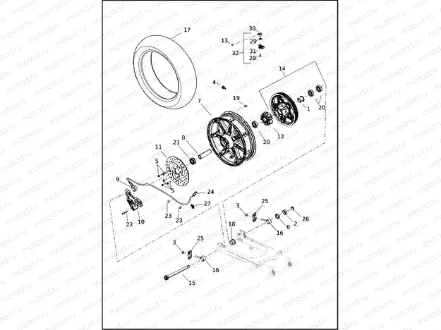WHEEL, REAR