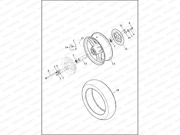WHEEL, REAR, CAST - XR1200X