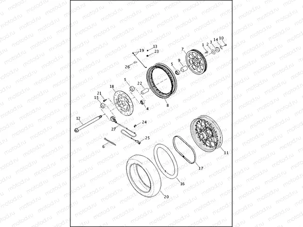 WHEEL, REAR, LACED (1 OF 2)