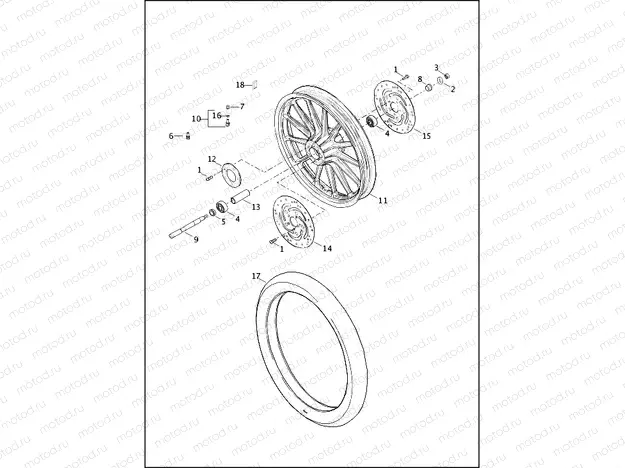 WHEELS, FRONT, CAST - 883L/N/R, 1200C/CA/CP