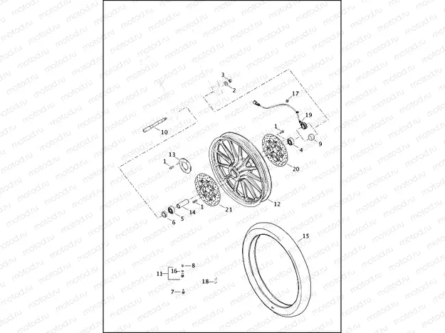 WHEELS, FRONT, CAST - 883L/N/R, 1200C/CA/CP/T