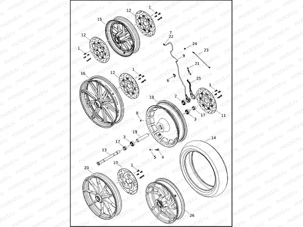 WHEELS, FRONT, CAST AND SLOTTED