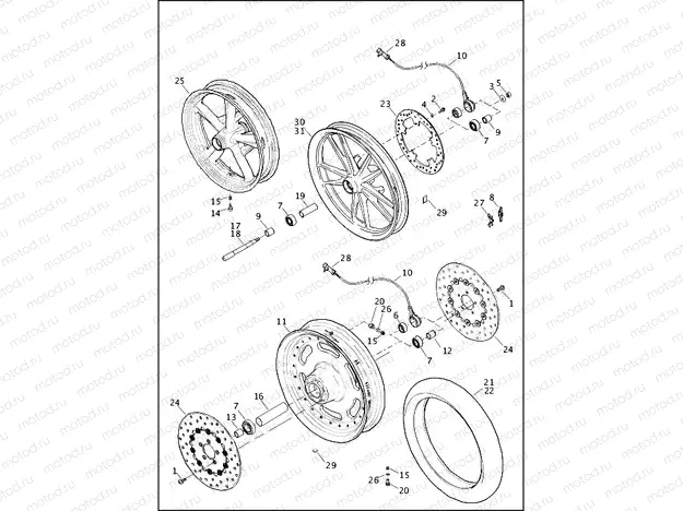 WHEELS, FRONT, CAST & SLOTTED