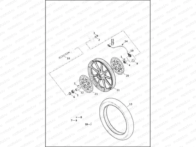 WHEELS, FRONT, CAST - XL1200C (INDIA ONLY), XL883L, XL883N, XL1200CX, XL1200NS, XL1200T, XL1200X, XL1200XS