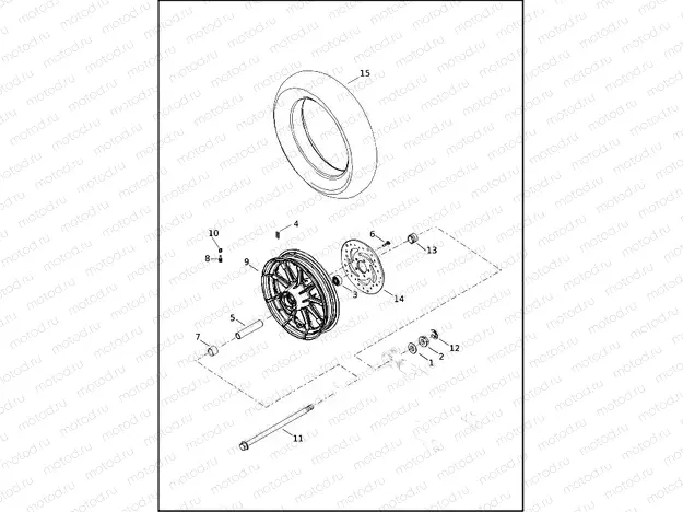 WHEELS, REAR, CAST - NON-ABS