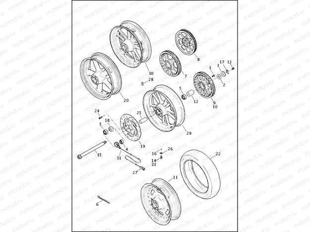 WHEELS, REAR, CAST & SLOTTED