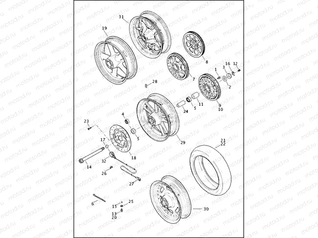 WHEELS, REAR, CAST & SLOTTED