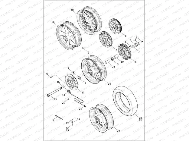 WHEELS, REAR, CAST & SLOTTED