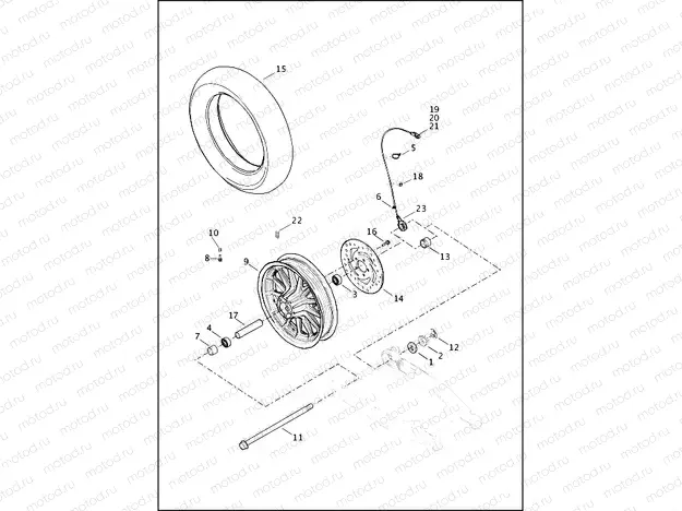 WHEELS, REAR, CAST - XL883L, XL883N, XL1200CX, XL1200NS, XL1200T, XL1200X, 1200X ANX, XL1200XS, 1200C (INDIA ONLY) (2 OF 2)