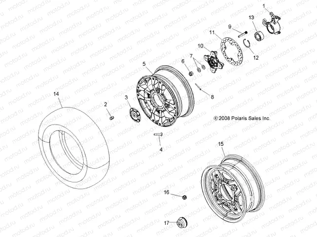 WHEELS | WHEELS, FRONT and HUB - A09ZN55AL/AQ/AS/AT/AX (49ATVWHEELFRT09SPXP550)