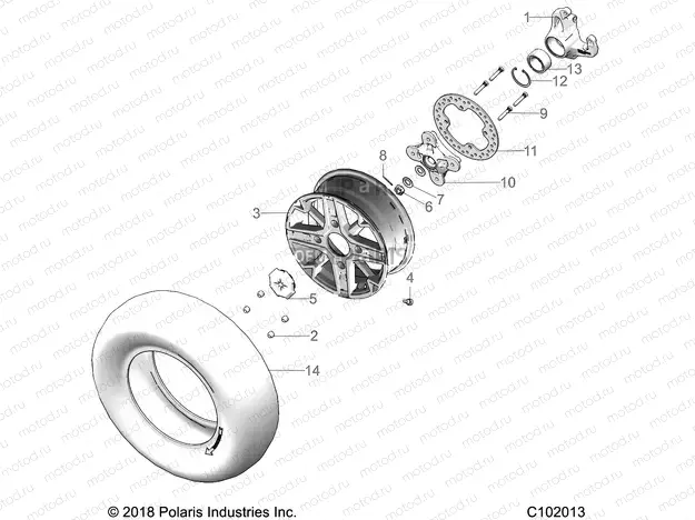 WHEELS | WHEELS, FRONT and HUB - A20SXE85AF/AP/A9/CAF/CAP/CA9/V85AP/CAP (C102013)