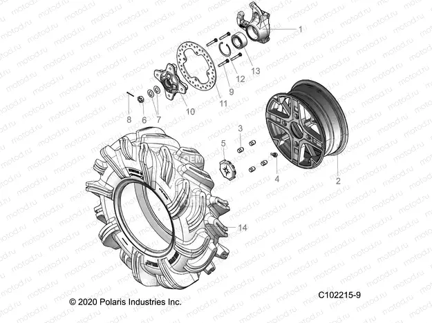 WHEELS | WHEELS, FRONT and HUB - A20SXM95AL/CAL (C102215-9)