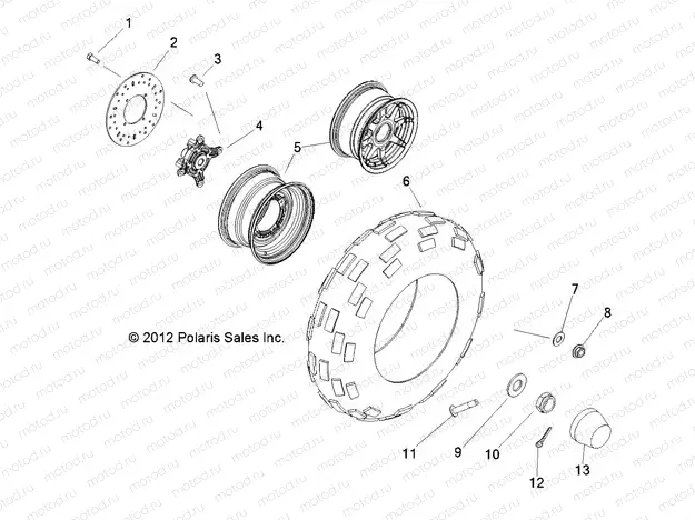 WHEELS | WHEELS, FRONT - R13WH50AG/AH/AR/AX (49RGRWHEELFRT13500CREW)