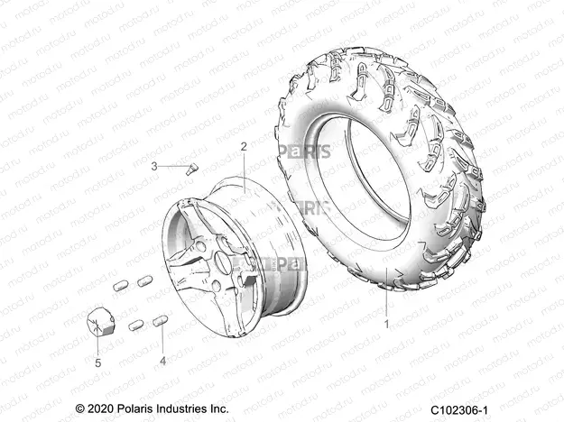WHEELS | WHEELS, FRONT TIRE - A22SJE57AX/BX (C102306-1)