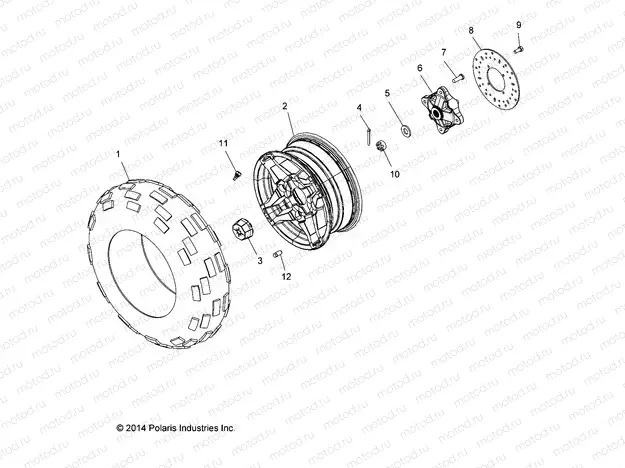 WHEELS | WHEELS, FRONT TIRE and BRAKE DISC - A17SES57CL/EL (49ATVWHEELFRT15570SP)