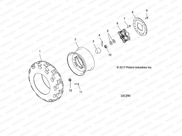WHEELS | WHEELS, FRONT TIRE and BRAKE DISC - A19SWE57B1 (101290)