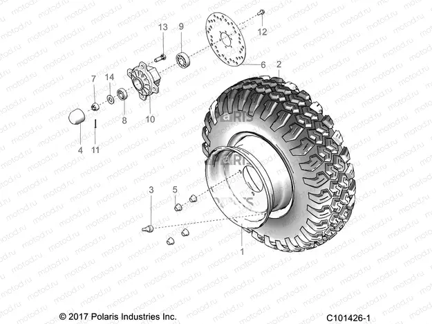 WHEELS | WHEELS, FRONT TIRE AND BRAKE DISK - A23HZB15D1/D4 (101426-1)