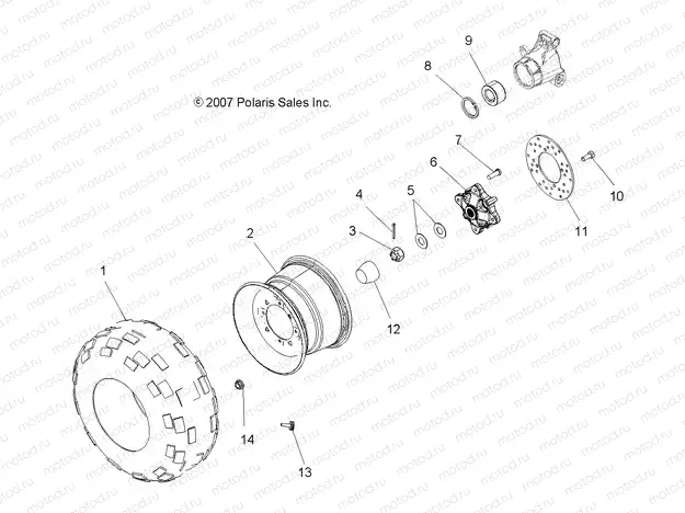 WHEELS | WHEELS, REAR - A08TN50EA (49ATVWHEELREAR08SPX25)