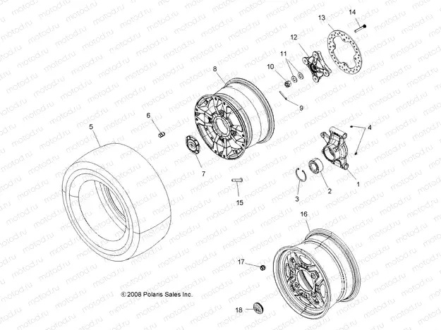 WHEELS | WHEELS, REAR and HUB - A09ZN85/8X ALL OPTIONS (49ATVWHEELREAR09SPXP550)