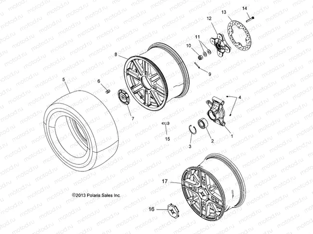 WHEELS | WHEELS, REAR and HUB - A15SXE95AC/AK/AW/L95AM (49ATVWHEELRR14SPTRG)