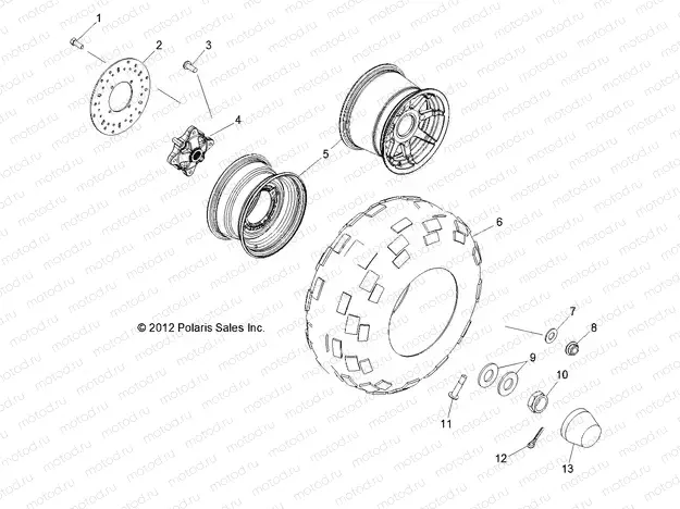 WHEELS | WHEELS, REAR - R13WH50AG/AH/AR/AX (49RGRWHEELRR13500CREW)