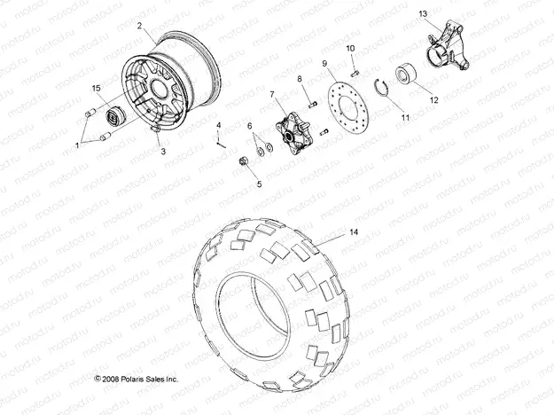 WHEELS | WHEELS, REAR - R13XE76AD/EAI (49ATVWHEELREAR09RZRS)