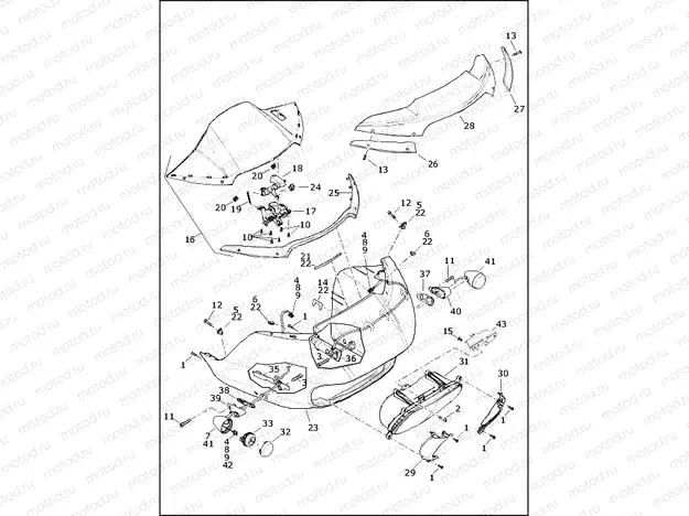 WINDSHIELD, FAIRING AND HEADLAMP (1 OF 2)