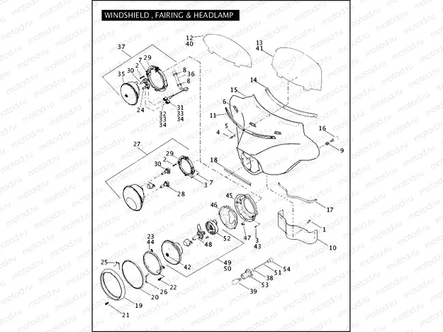WINDSHIELD, FAIRING & HEADLAMP (1 OF 2)
