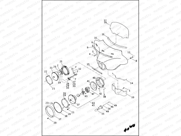 WINDSHIELD, FAIRING & HEADLAMP (1 OF 2)
