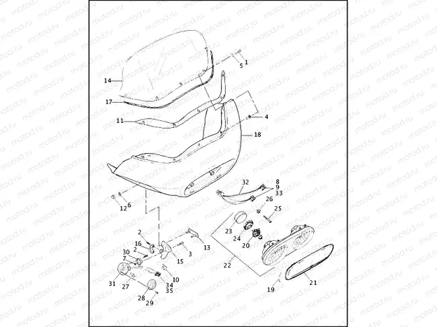 WINDSHIELD, FAIRING & HEADLAMPS - FLTR