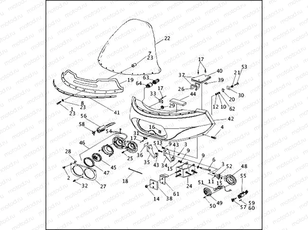 WINDSHIELD, FAIRING & LAMPS - FLTCU & FLTCUI (1 OF 2)