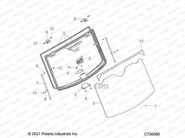 WINDSHIELD | WINDSHIELD, TIP OUT - R20RRY99A9/AA/AF/AP/AX/B9/BA/BF/BP/BX (C730085)